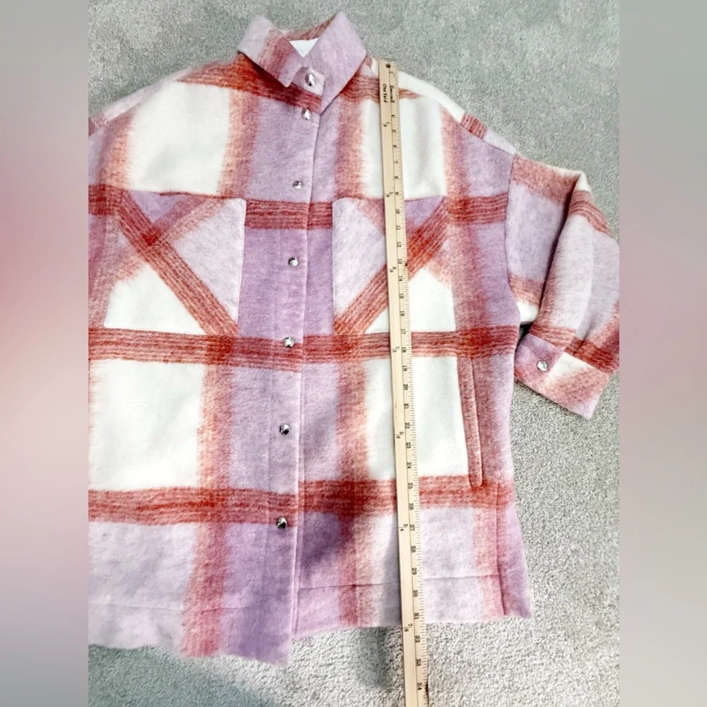 IRO - Lemina Plaid Shirt Jacket - Pink, White, Red - size Small - NWT - Picture 9 of 15
